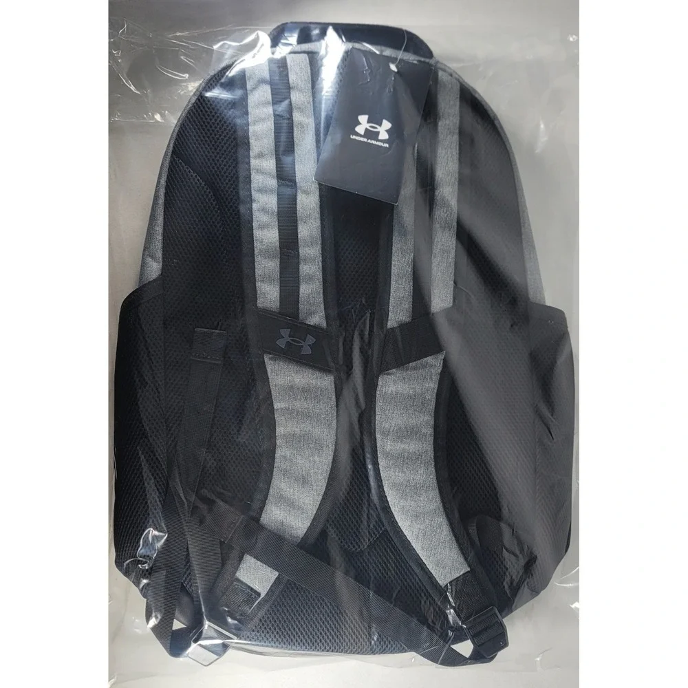 Under Armour Hustle 6.0 Backpack UA Grey Storm School 16in‎ Water Repellent Bag